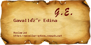 Gavallér Edina névjegykártya